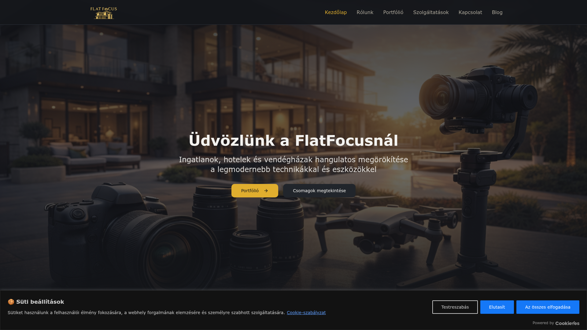 Flatfocus.hu weboldal főoldala