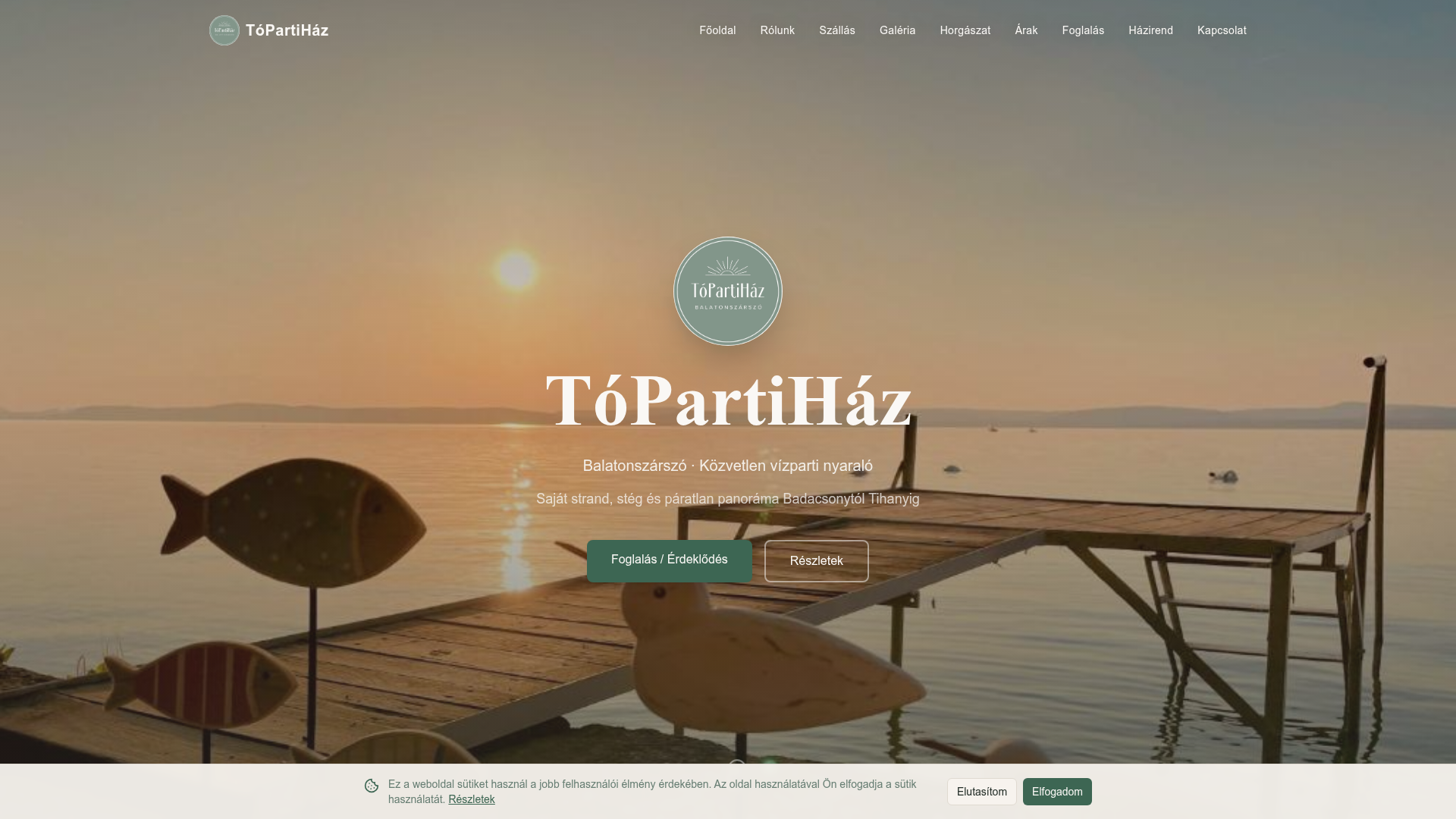 topartihaz.hu weboldal főoldala